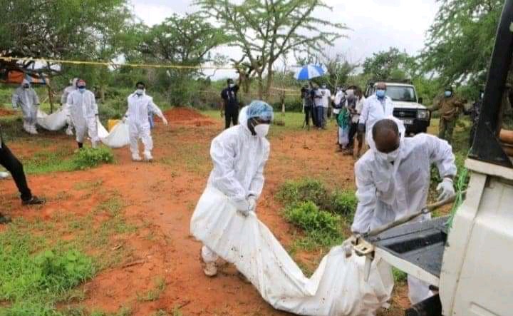 Bodies being exhumed in Shakahola. Photo: Courtesy.